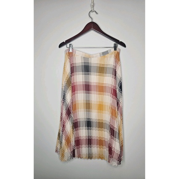 Ann Taylor Dresses & Skirts - Ann Taylor Skirt 12 Plaid Accordion Pleat Midi Preppy Academia Elegant Timeless
